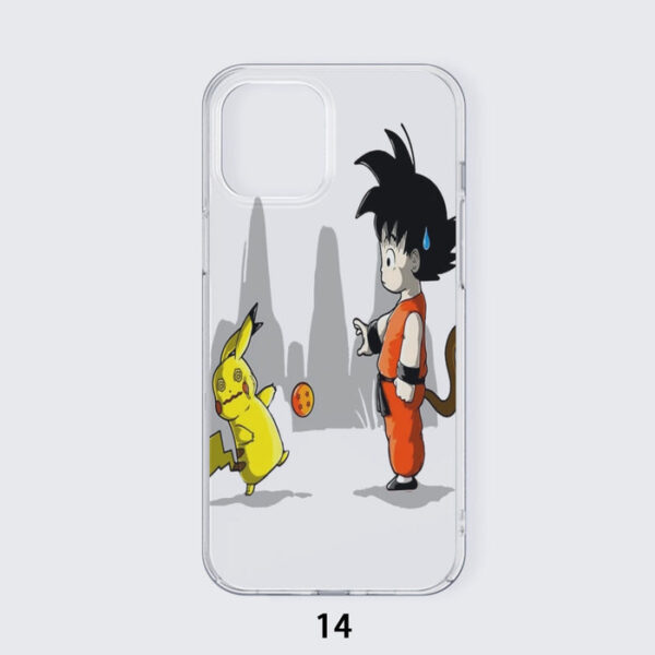 Goku Throwing A Dragon Ball At Pikachu iPhone 14 Case