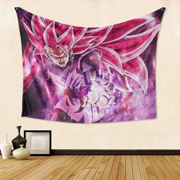 Dragon Ball Black Goku Rose 3 Ultra Instinct Epic 3D Tapestry