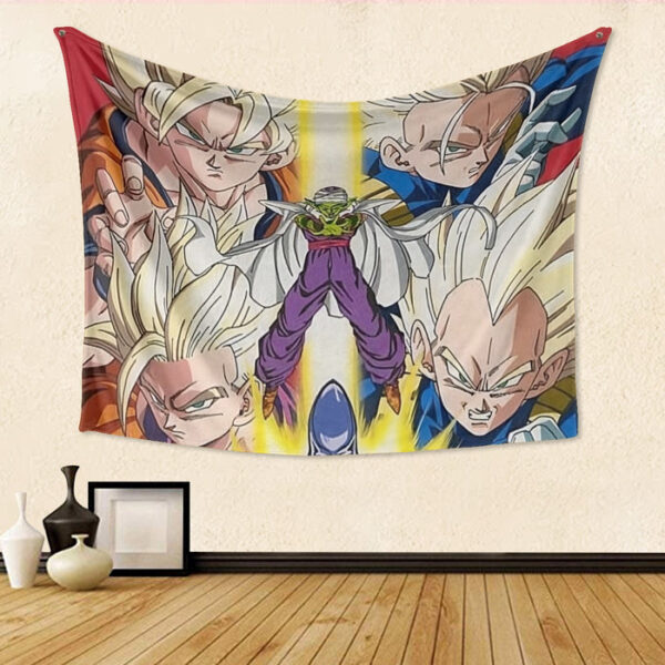 Dragon Ball Goku Vegeta Saiyan Piccolo Namekian Vibrant Design Tapestry