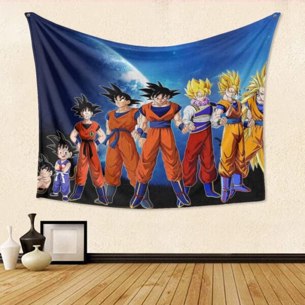 Dragon Ball Z Cool Goku Super Saiyan Transformation Tapestry