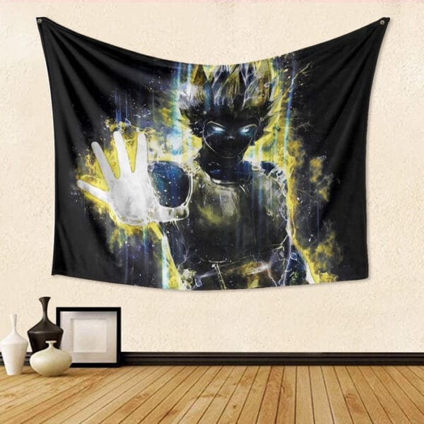 Dragon Ball Z Super Saiyan Vegeta Yellow Aura Epic Tapestry