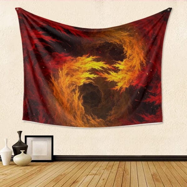 Dragon Ball Z Super Saiyan Orange Aura Dope Streetwear Tapestry