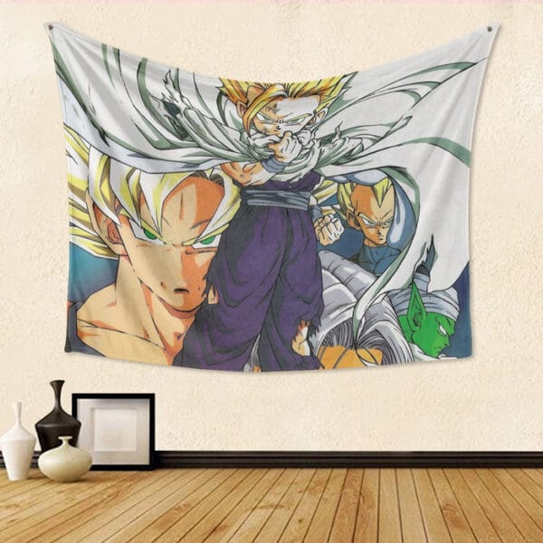 Dragon Ball Teen Gohan Super Saiyan Goku Vegeta Trunks Super Style Tapestry