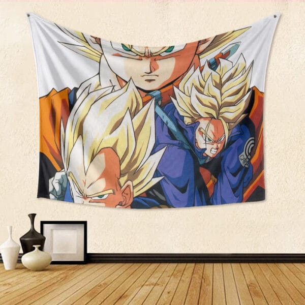 Dragon Ball Goku Vegeta Trunks Super Saiyan Power Heroes Cool Trending Design Tapestry