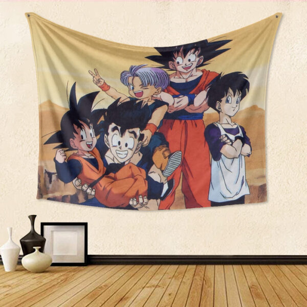 Dragon Ball Son Goku Happy Family Tapestry