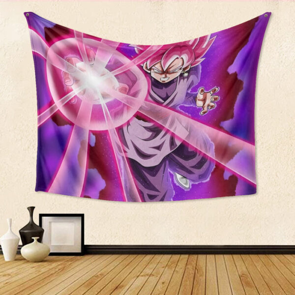 Goku Black Zamasu Super Saiyan Rose Powerful Aura Skills Dope Tapestry