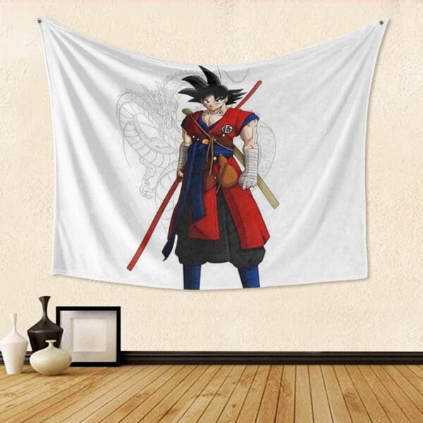 Dragon Ball Z Cool Adult Goku Fighter Attire Shenron Tapestry