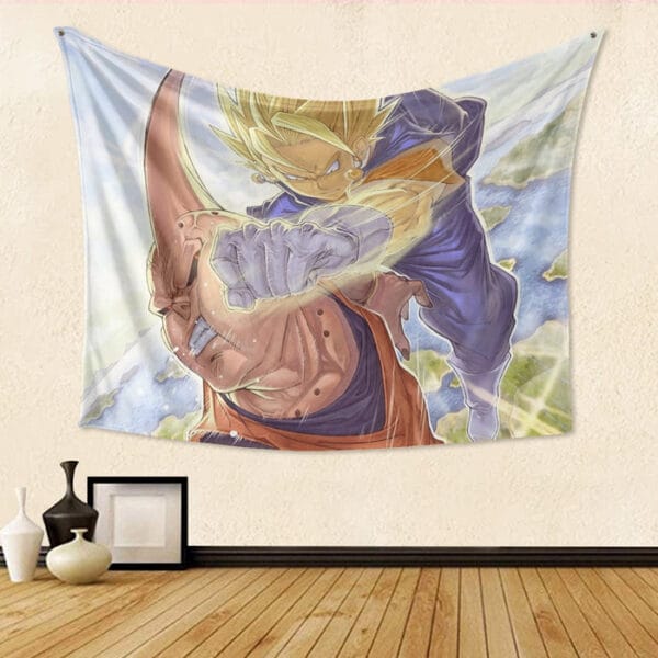 Dragon Ball Z Vegito Punching Super Buu Tapestry