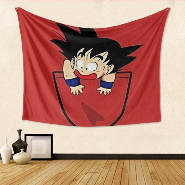 Dragon Ball Cute Goku Kid Pocket Simple Design Streetwear Tapestry