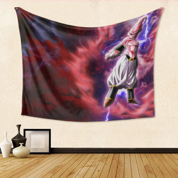 Majin Ultimate Mighty Kid Buu Tie Dye Lightning Amazing 3D Tapestry