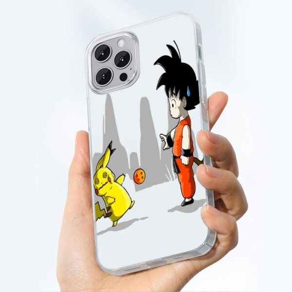 Goku Throwing A Dragon Ball At Pikachu iPhone 14 Case