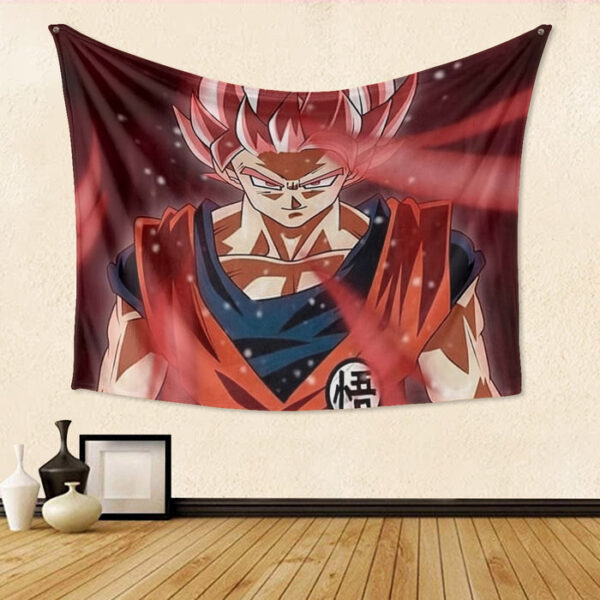 Dragon Ball Son Goku Super Saiyan Rose Portrait Cool Tapestry