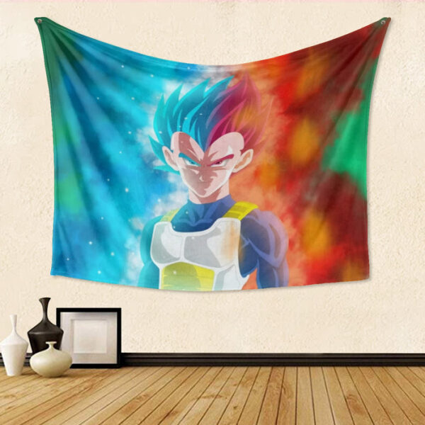 DBZ Vegeta Super Saiyan God Blue SSGSS Cool Portraits Tapestry