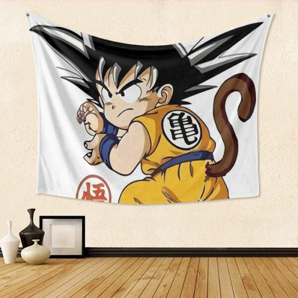 Cute Kid Goku Yellow Clothing Dragon Ball Z Tapestry