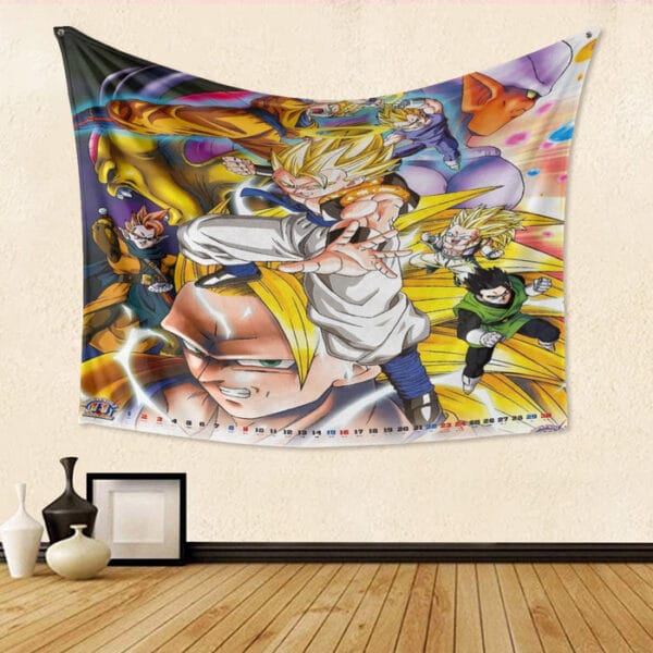 Dragon Ball Super Gogeta Super Saiyan Fusion Streetwear Design Tapestry