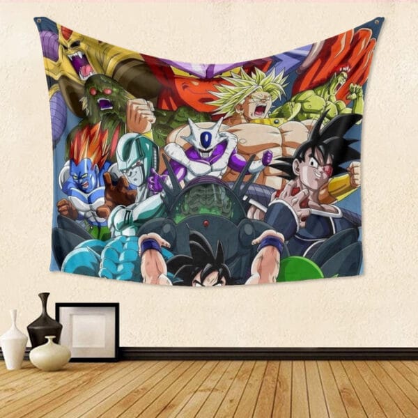 DBZ Goku Spirit Bomb Destroy Villains Cooler Broly Namek Vibrant Tapestry