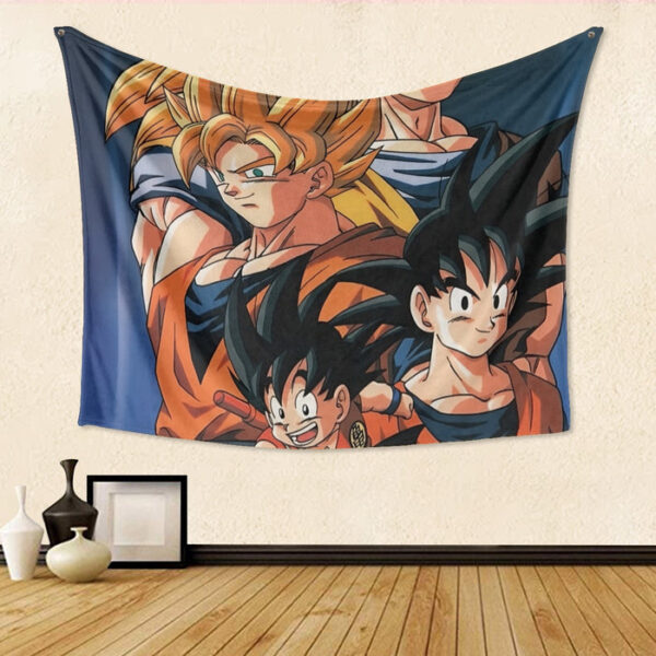 Goku Evolution from Kid to SSJ3 Transformation Dopest 3D Tapestry