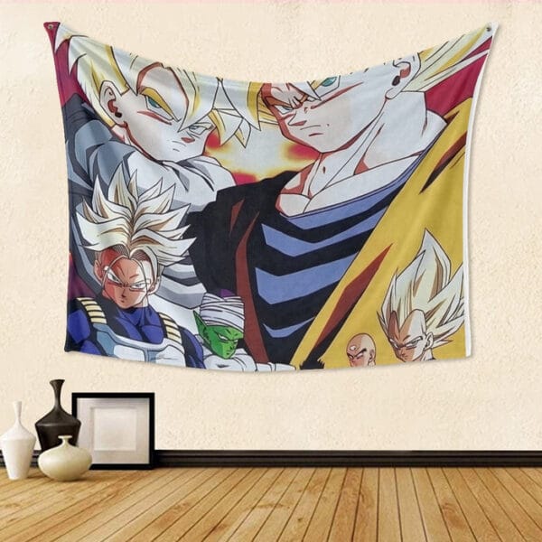 Dragon Ball Z Angry Super Saiyan Fighters Tapestry