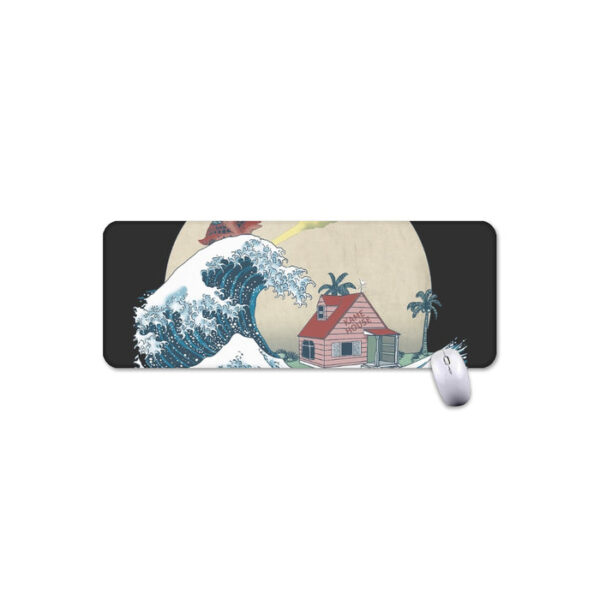 DBZ Kid Goku And Master Roshi Surfing To Kame House Mouse Pad