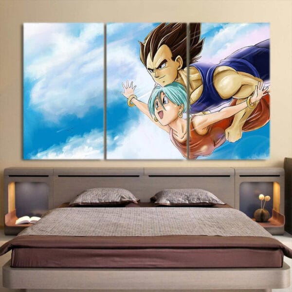 Dragon Ball Z  Bulma & Vegeta Flying Canvas