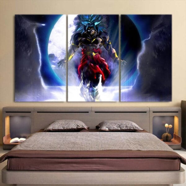 Dragon Ball Super Saiyan Broly Dark Theme 3pc Wall Art Print