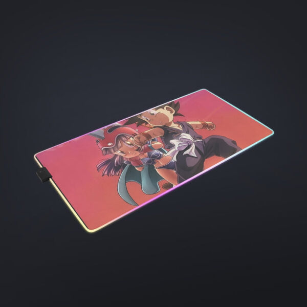 Kid Goku & Chichi Flying on Golden Cloud 3D  cool LED  Mouse Pad