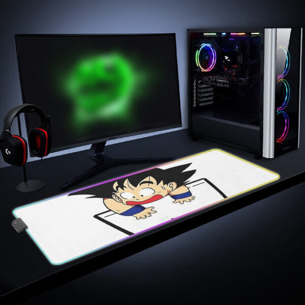 Smiling Goku On Pocket Of Dragon Ball Z LED Mouse Pad