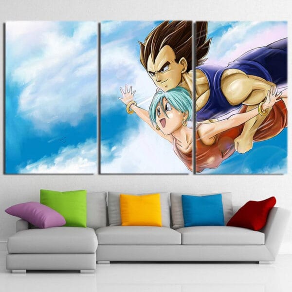 Dragon Ball Z  Bulma & Vegeta Flying Canvas
