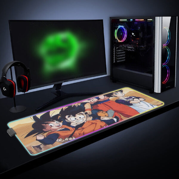 Dragon Ball Son Goku Happy Family cool  LED  Mouse Pad