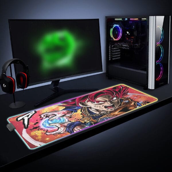 Goku Super Saiyan God cool LED Mouse Pad