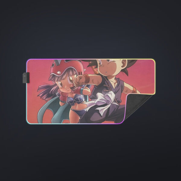 Kid Goku & Chichi Flying on Golden Cloud 3D  cool LED  Mouse Pad