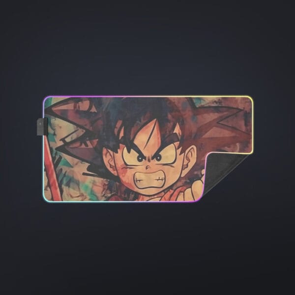 Kid Young Goku Vintage Tie Dye Painting Stylish DBZ 3D cool  LED Mouse Pad