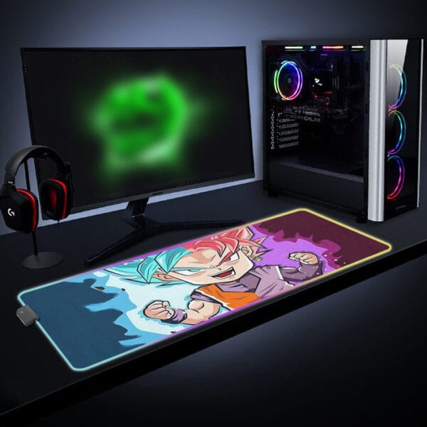 DBZ Goku Zamasu SSGSS God Blue Rose Super Saiyan Chibi Cool LED  Mouse Pad