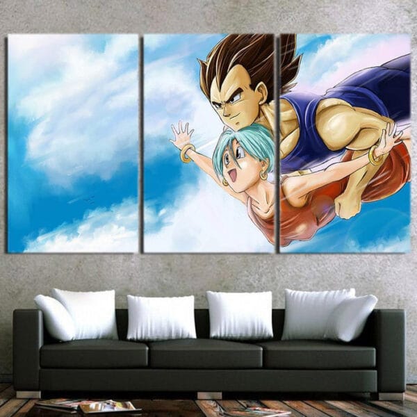 Dragon Ball Z  Bulma & Vegeta Flying Canvas