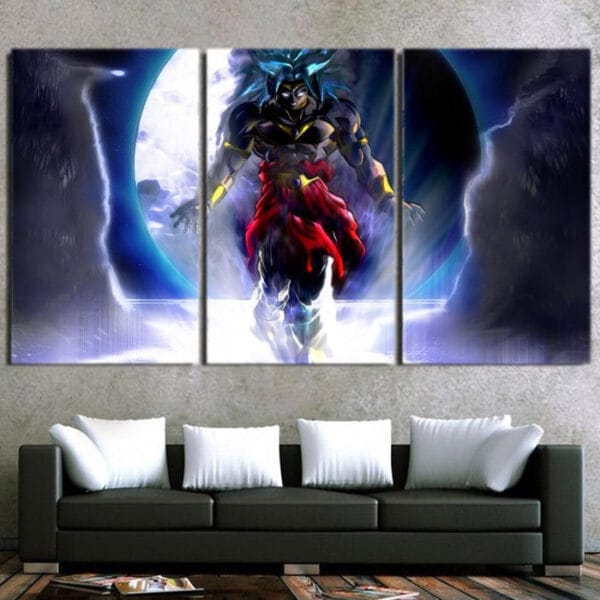 Dragon Ball Super Saiyan Broly Dark Theme 3pc Wall Art Print