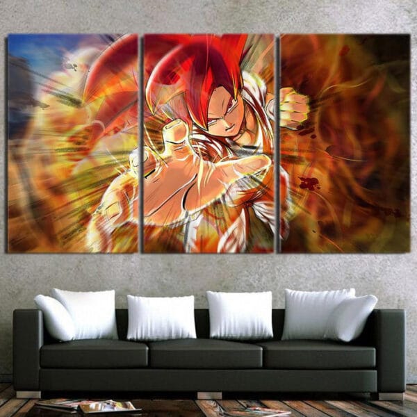 Dragon Ball Xenoverse Goku Super Saiyan Rose Burning 3pc Wall Art