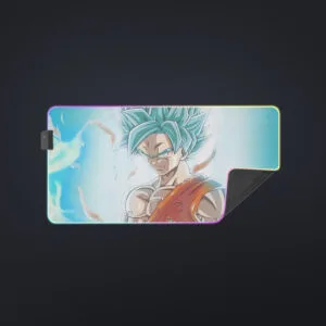 Dragon Ball Serious Super Saiyan Goku 2 Blue Epic Aura cool LED Mouse Pad