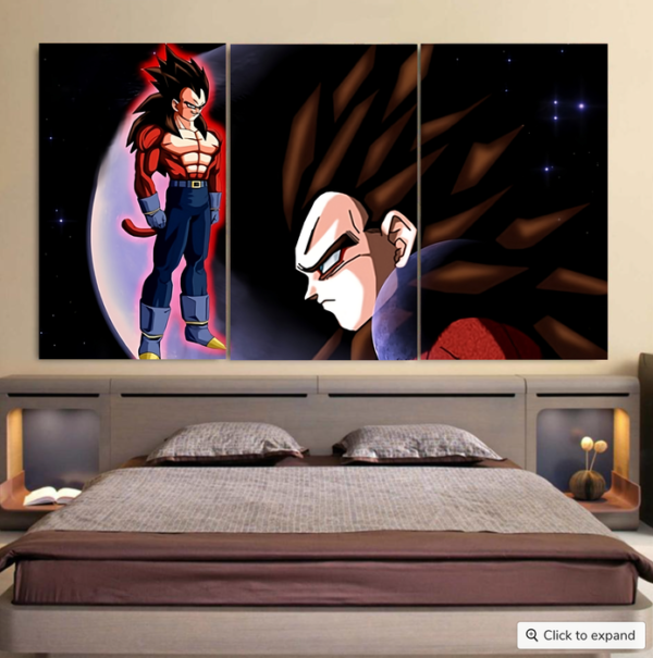 Dragon Ball Super Vegeta 4 Cool Crescent Moon Universe Cool 3pc Canvas