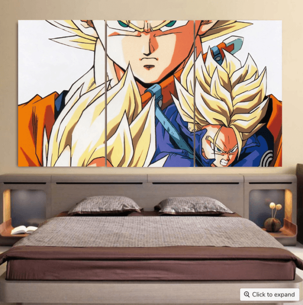 Dragon Ball Goku Vegeta Trunks Super Saiyan Power Heroes Cool Trending Design Cool 3pc Canvas