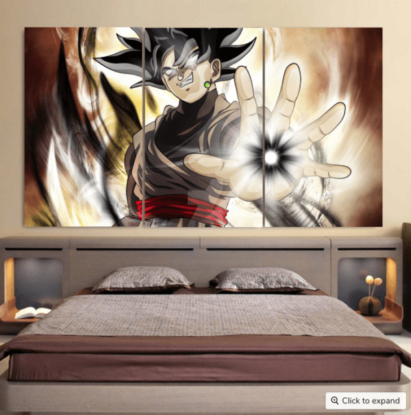 Dragon Ball Super Black Goku Black Hole Creation Cool 3pc Canvas