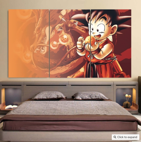 Kid Goku Dragon Ball Cool 3pc Canvas