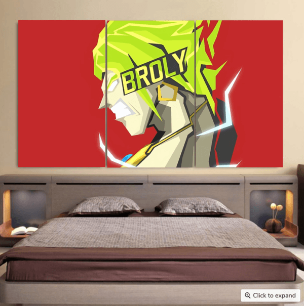 Dragon Ball Super Cool Legendary Broly Cool Vector Art Cool 3pc Canvas