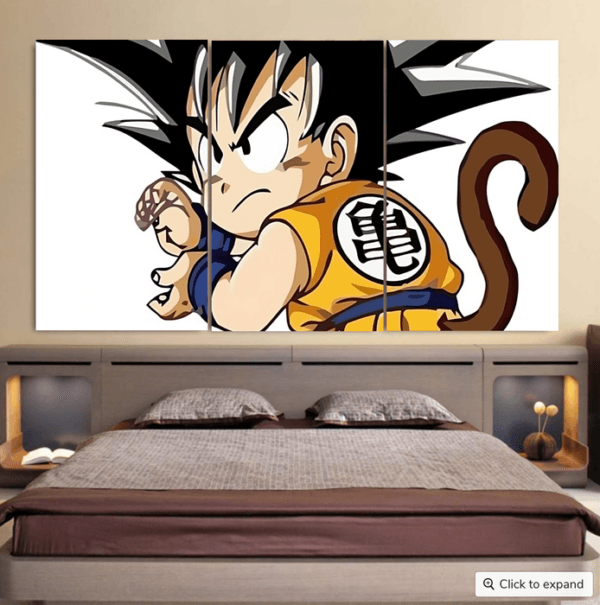 Cute Kid Goku Yellow Clothing Dragon Ball Z Cool 3pc Canvas