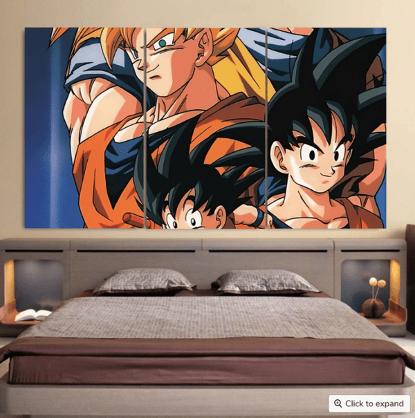 Goku Evolution from Kid to SSJ3 Transformation Dopest 3D Cool 3pc Canvas