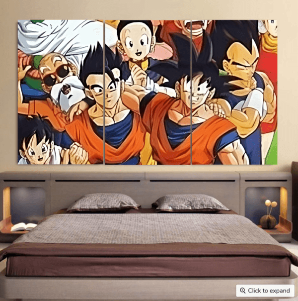 Dragon Ball Z Dragon Ball Characters Happiness Design Cool 3pc Canvas