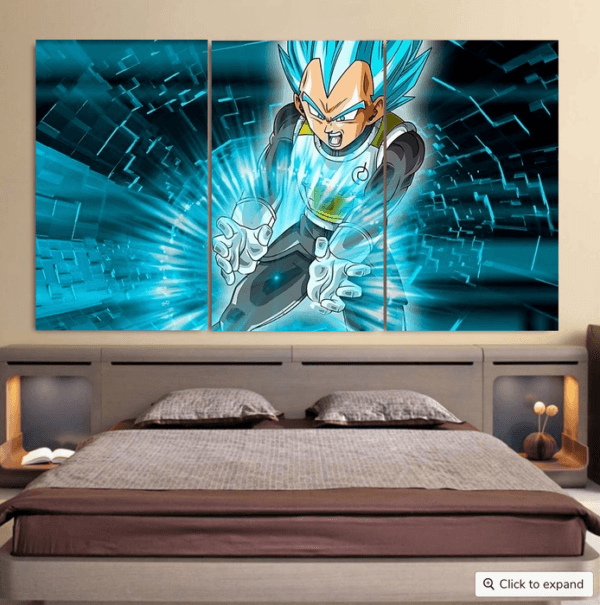 Dragon Ball Super Vegeta Blue Double Galick Gun Epic Cool 3pc Canvas