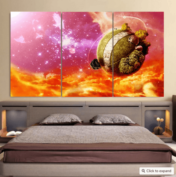 Dragon Ball Z Great King Kai Planet Cool Orange Cool 3pc Canvas