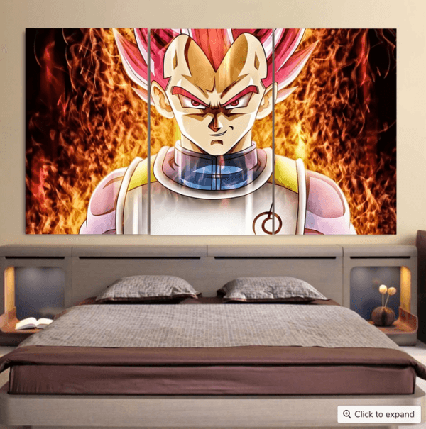 Dragon Ball Super Saiyan God Red Vegeta Cool Casual Cool 3pc Canvas