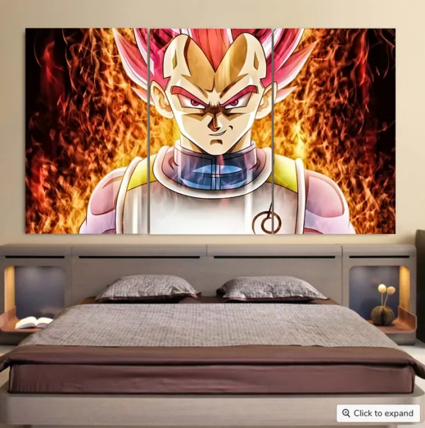Dragon Ball Super Saiyan God Red Vegeta Cool Casual Cool 3pc Canvas