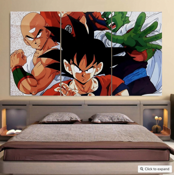 Dragon Ball Goku Piccolo Krillin Heroes Group Awesome Design Cool 3pc Canvas